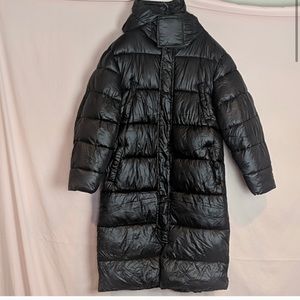 Boohoo Man Longline Hand Filled Puffer Coat Black
